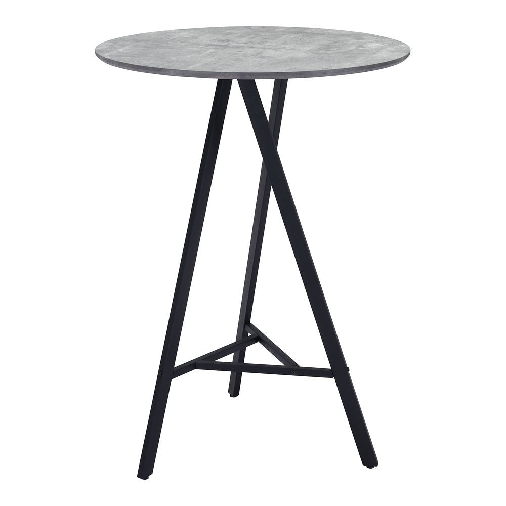 Mesa Alta para Comedor de Empresa - ZUO METZ - Gris - Cubierta de MDF Símil Concreto y Estructura de Acero con Recubrimiento en Polvo - 101881 - Zuo - NOGAL BEAT - Mesa Comercial Interior