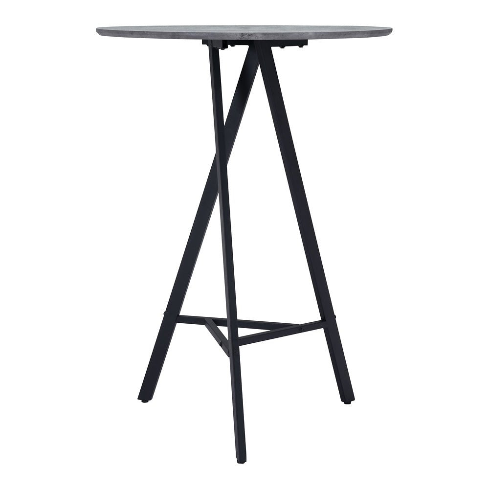 Mesa Alta para Comedor de Empresa - ZUO METZ - Gris - Cubierta de MDF Símil Concreto y Estructura de Acero con Recubrimiento en Polvo - 101881 - Zuo - NOGAL BEAT - Mesa Comercial Interior