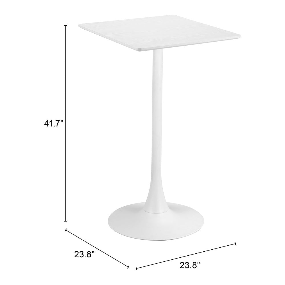 Mesa Alta para Snack Bar - ZUO VALLETA - Varios Colores - Cubierta de MDF Símil Madera y Estructura de Acero con Recubrimiento en Polvo - 109831 - Zuo - NOGAL BEAT - Mesa Comercial Interior