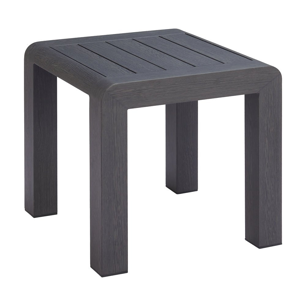 Mesa Auxiliar de Terraza para Áreas de Estar - ZUO ROLIG - Negro - Cubierta de Aluminio Símil Madera y Estructura de Aluminio - 704091 - Zuo - NOGAL BEAT - Mesa de Terraza