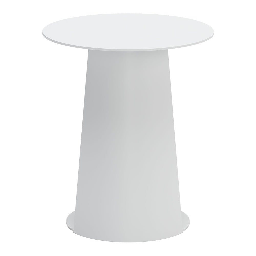 Mesa Auxiliar de Terraza para Áreas de Estar - ZUO SUNNY ISLES - Blanco - Estructura y Cubierta en Aluminio con Recubrimiento en Polvo - 704020 - Zuo - NOGAL BEAT - Mesa de Terraza