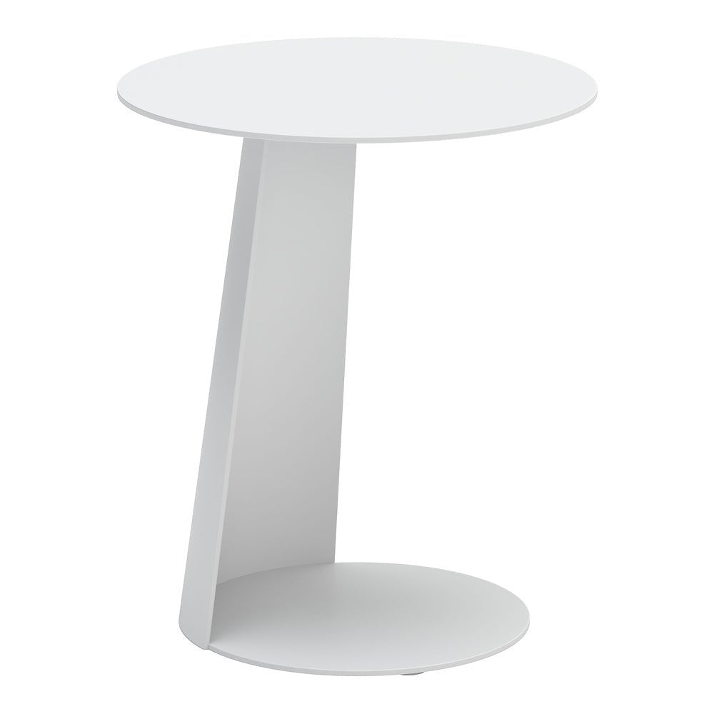 Mesa Auxiliar de Terraza para Áreas de Estar - ZUO SUNNY ISLES - Blanco - Estructura y Cubierta en Aluminio con Recubrimiento en Polvo - 704020 - Zuo - NOGAL BEAT - Mesa de Terraza