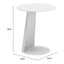 Mesa Auxiliar de Terraza para Áreas de Estar - ZUO SUNNY ISLES - Blanco - Estructura y Cubierta en Aluminio con Recubrimiento en Polvo - 704020 - Zuo - NOGAL BEAT - Mesa de Terraza