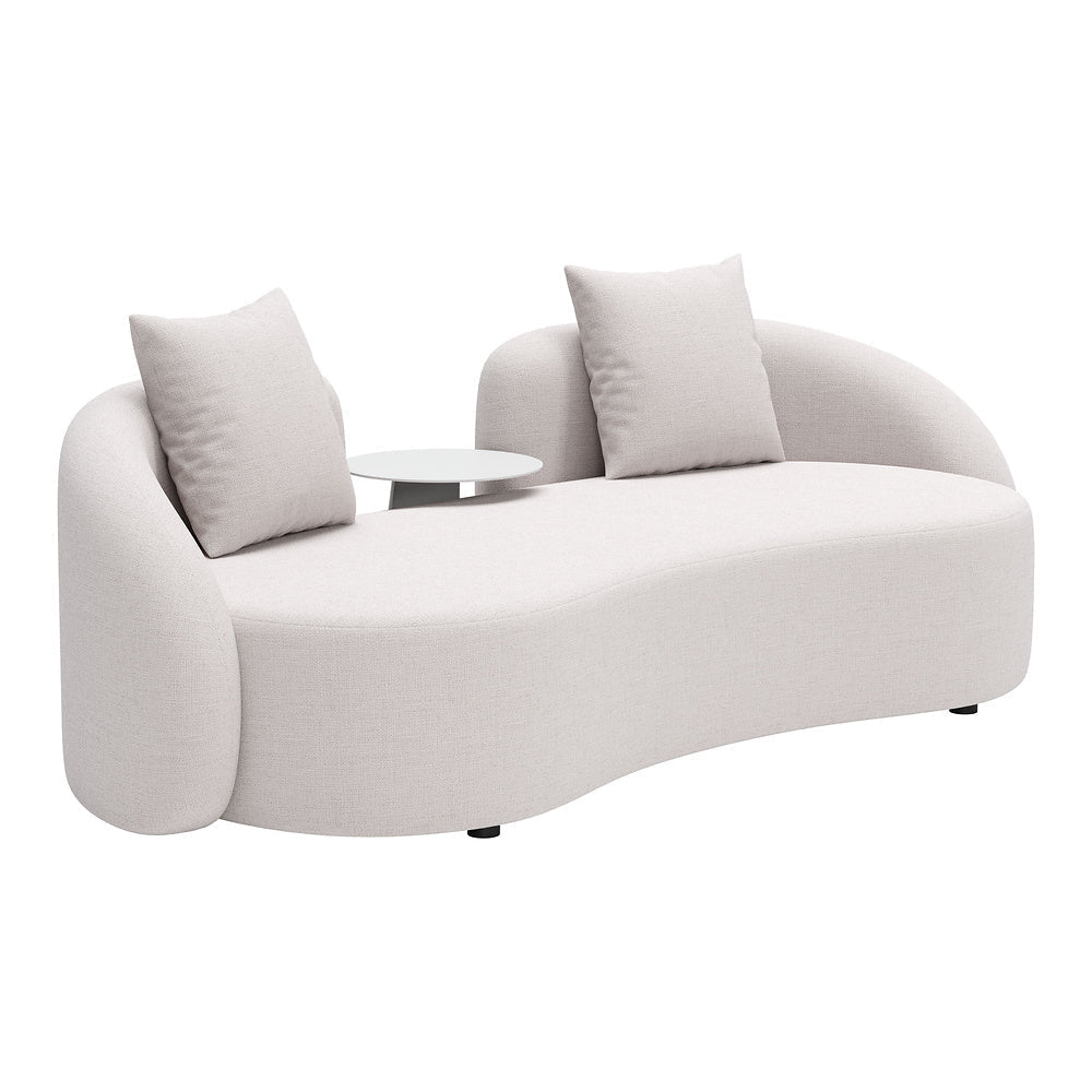 Mesa Auxiliar de Terraza para Áreas de Estar - ZUO SUNNY ISLES - Blanco - Estructura y Cubierta en Aluminio con Recubrimiento en Polvo - 704020 - Zuo - NOGAL BEAT - Mesa de Terraza
