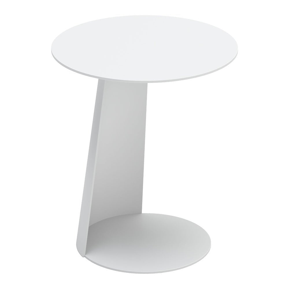 Mesa Auxiliar de Terraza para Áreas de Estar - ZUO SUNNY ISLES - Blanco - Estructura y Cubierta en Aluminio con Recubrimiento en Polvo - 704020 - Zuo - NOGAL BEAT - Mesa de Terraza