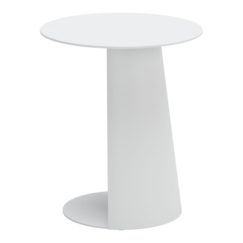 Mesa Auxiliar de Terraza para Áreas de Estar - ZUO SUNNY ISLES - Blanco - Estructura y Cubierta en Aluminio con Recubrimiento en Polvo - 704020 - Zuo - NOGAL BEAT - Mesa de Terraza