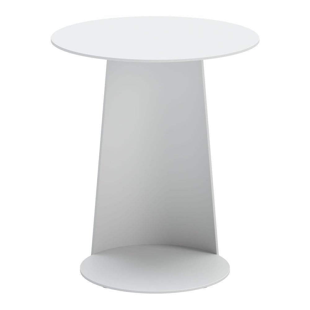 Mesa Auxiliar de Terraza para Áreas de Estar - ZUO SUNNY ISLES - Blanco - Estructura y Cubierta en Aluminio con Recubrimiento en Polvo - 704020 - Zuo - NOGAL BEAT - Mesa de Terraza
