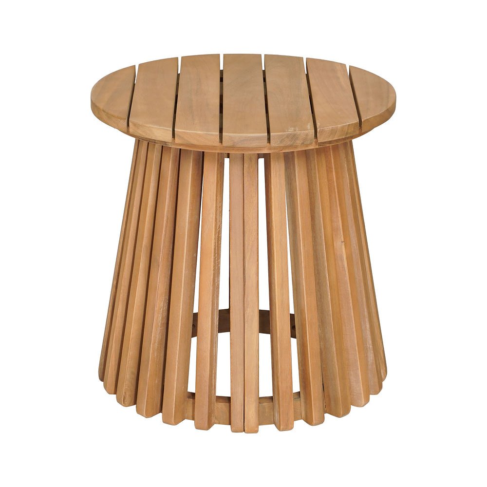 Mesa Auxiliar de Terraza para Zona de Jardín - ZUO ZAHARA - Natural - Estructura y Cubierta en Acacia Maciza - 704180 - Zuo - NOGAL BEAT - Mesa de Terraza