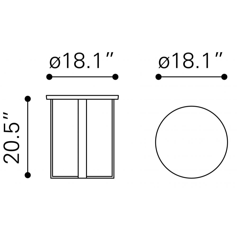 MESA AUXILIAR NOGAL BEAT ATLAS | Mesa Auxiliar Ocasional Decorativa | 53 cm | Estructura Acero Inoxidable Cepillado Plateado | Blanco | Mármol Sintético | Interior - 100711 - Zuo - NOGAL BEAT - Mesas