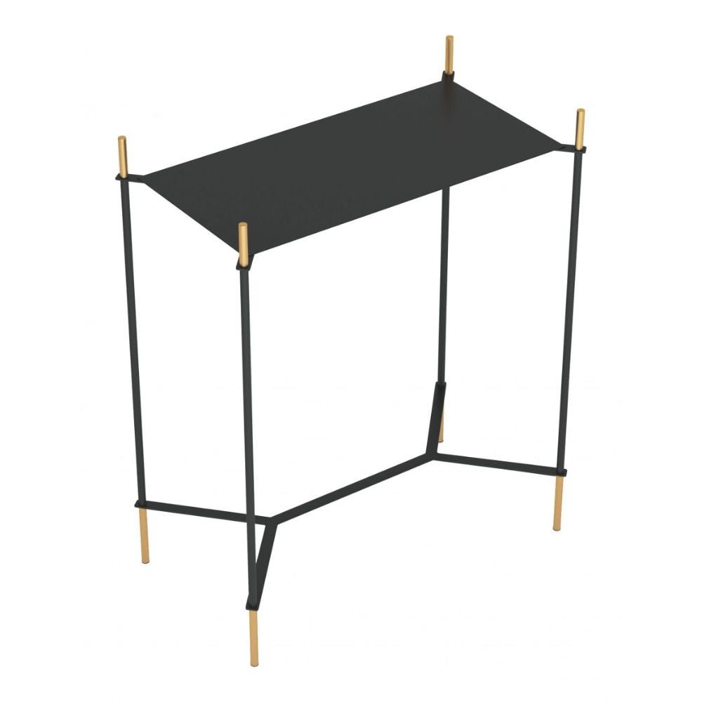 MESA AUXILIAR NOGAL BEAT AUSTIN | Mesa Auxiliar Ocasional Decorativa | 62 cm | Negro | Acero con Recubrimiento en Polvo | Interior - 101468 - Zuo - NOGAL BEAT -