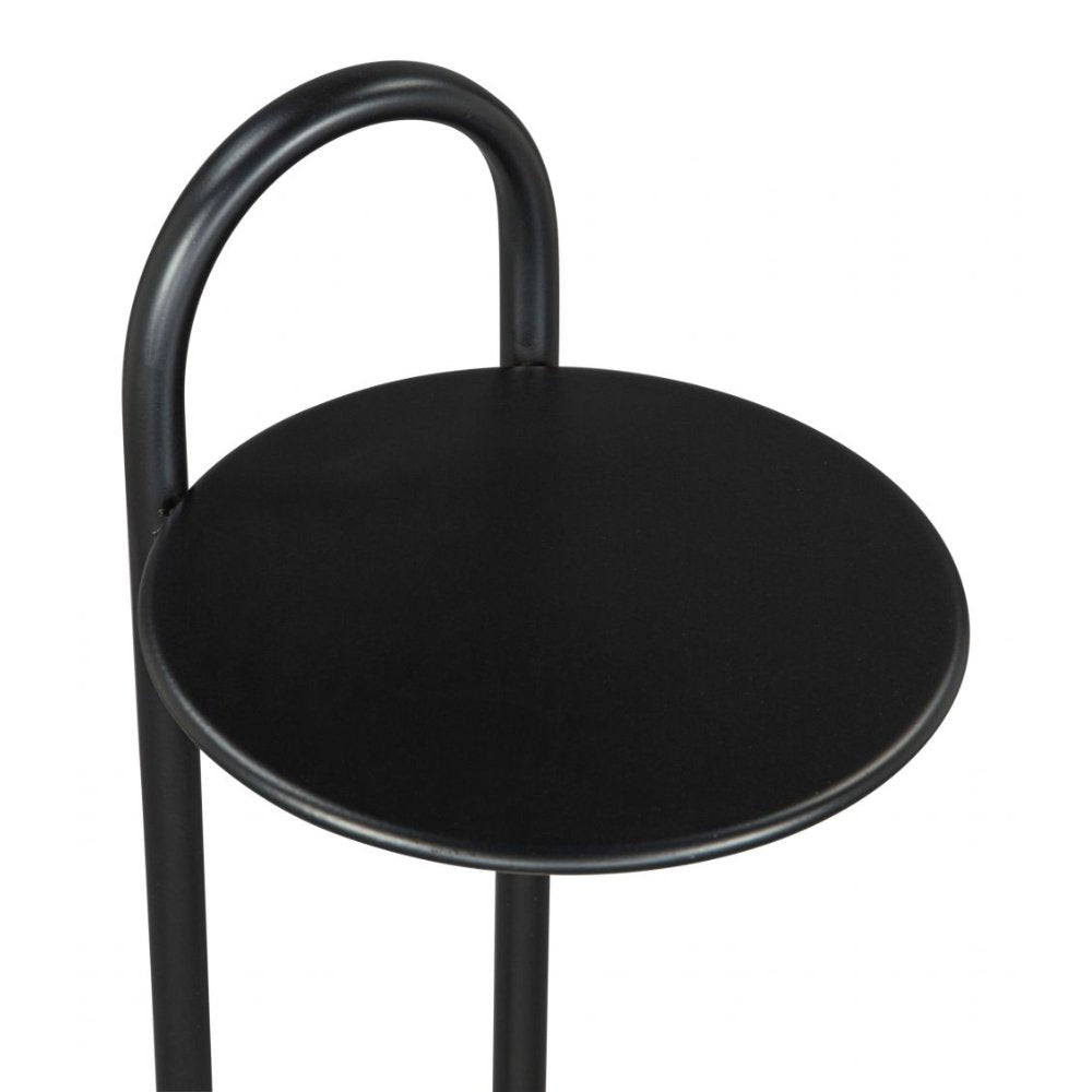 MESA AUXILIAR NOGAL BEAT CHRISTIAN | Mesa Auxiliar Decorativa Ocasional | 56 cm | Base Mármol Blanco | Negro | Hierro | Interior - 109356 - Zuo - NOGAL BEAT - Mesas