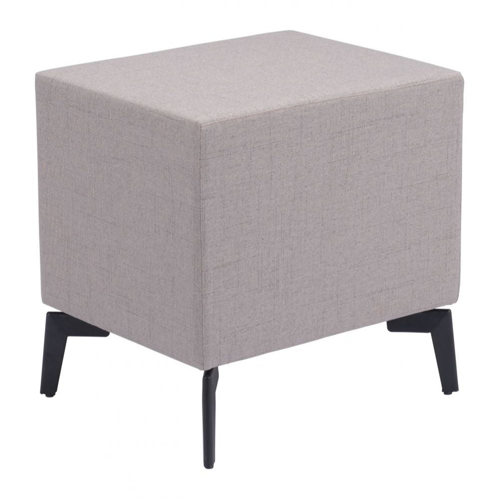 MESA AUXILIAR NOGAL BEAT HALLE | Mesa Auxiliar para Habitación | 51 cm | 2 Cajones | Gris | Terciopelo 100% Poliéster MDF Madera Contrachapada | Interior - 109623 - Zuo - NOGAL BEAT - Mesas