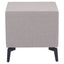 MESA AUXILIAR NOGAL BEAT HALLE | Mesa Auxiliar para Habitación | 51 cm | 2 Cajones | Gris | Terciopelo 100% Poliéster MDF Madera Contrachapada | Interior - 109623 - Zuo - NOGAL BEAT - Mesas