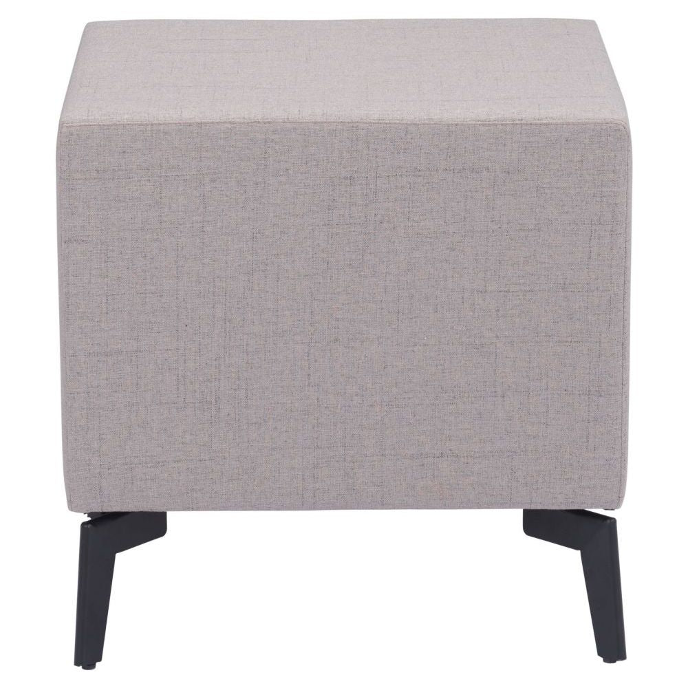 MESA AUXILIAR NOGAL BEAT HALLE | Mesa Auxiliar para Habitación | 51 cm | 2 Cajones | Gris | Terciopelo 100% Poliéster MDF Madera Contrachapada | Interior - 109623 - Zuo - NOGAL BEAT - Mesas