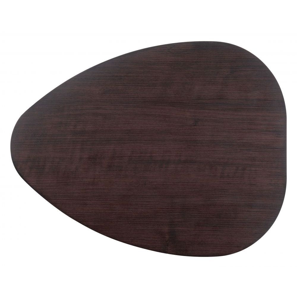 MESA AUXILIAR NOGAL BEAT IRELAND | Mesa Auxiliar Ocasional Decorativa | 55 cm | Estructura Acero Negro | Marrón Oscuro | MDF de Madera Sintética | Interior - 109287 - Zuo - NOGAL BEAT - Mesas