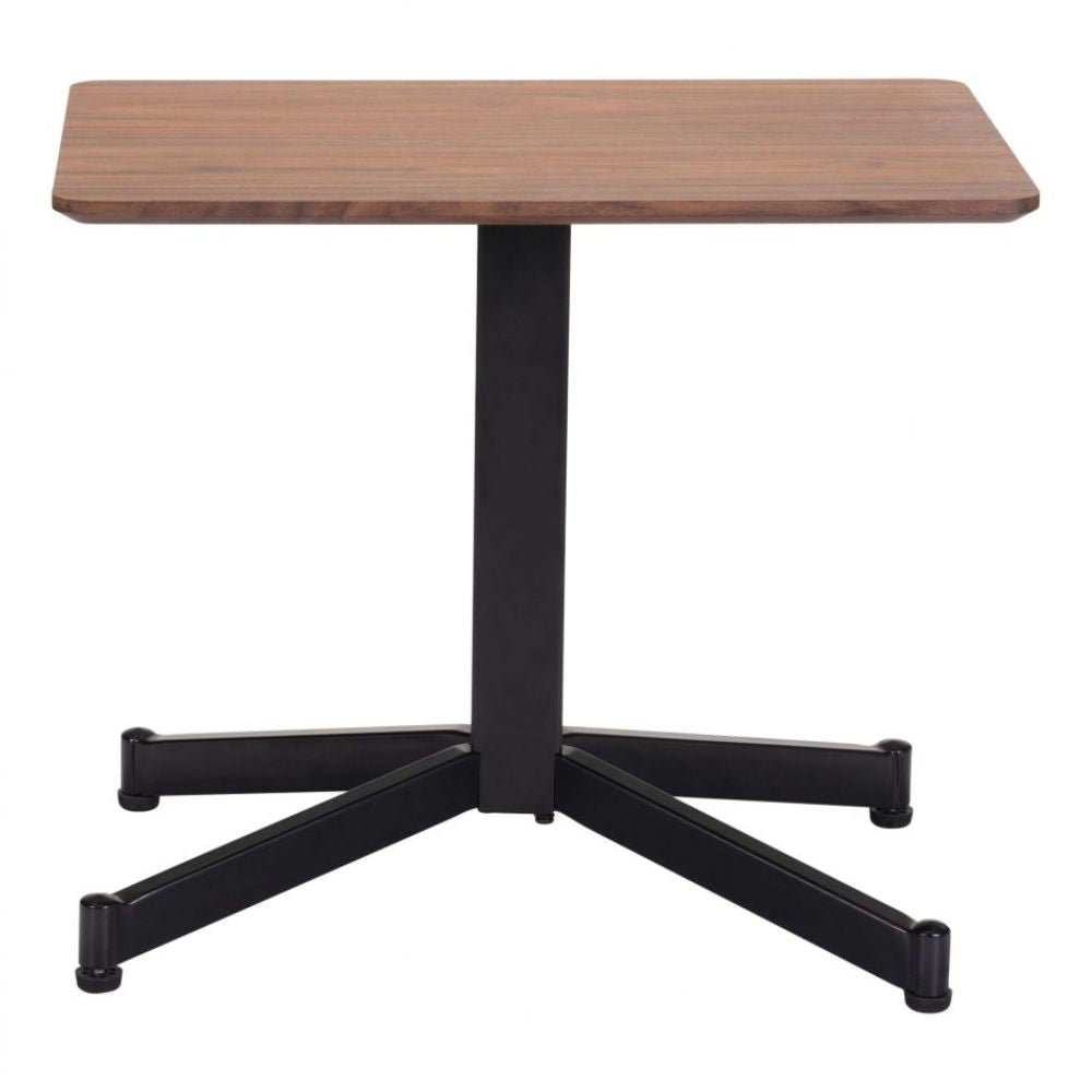 MESA AUXILIAR NOGAL BEAT MAZZY | Mesa Auxiliar Ocasional Decorativa | 54 cm | Estructura Acero Negro | Marrón | MDF Madera Sintética | Interior - 109071 - Zuo - NOGAL BEAT - Mesas