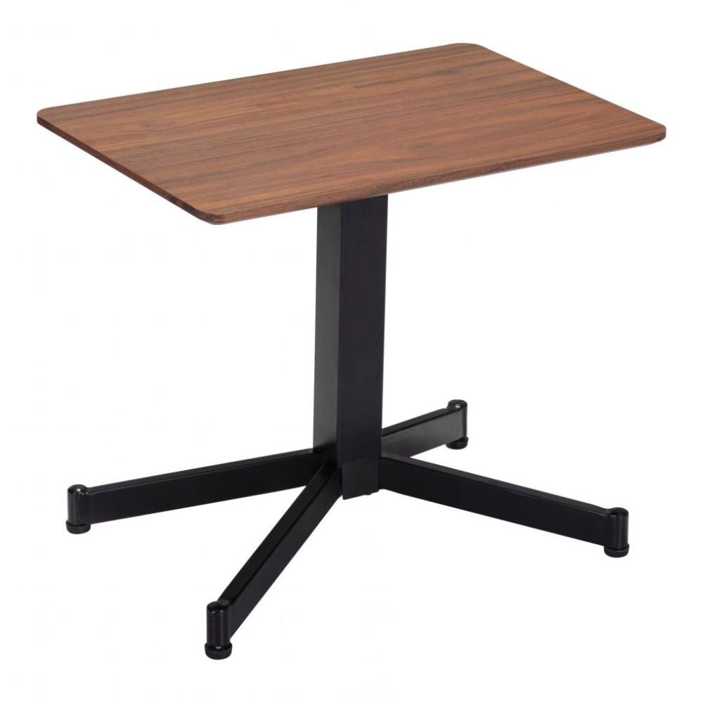 MESA AUXILIAR NOGAL BEAT MAZZY | Mesa Auxiliar Ocasional Decorativa | 54 cm | Estructura Acero Negro | Marrón | MDF Madera Sintética | Interior - 109071 - Zuo - NOGAL BEAT - Mesas