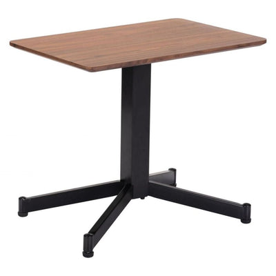 MESA AUXILIAR NOGAL BEAT MAZZY | Mesa Auxiliar Ocasional Decorativa | 54 cm | Estructura Acero Negro | Marrón | MDF Madera Sintética | Interior - 109071 - Zuo - NOGAL BEAT - Mesas