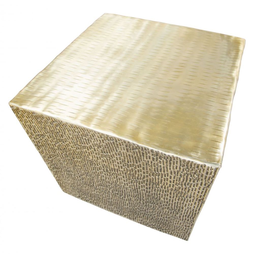 MESA AUXILIAR NOGAL BEAT MONO | Mesa Auxiliar Ocasional Decorativa | 52 cm | Oro | Aluminio Pintado | Interior - 109369 - Zuo - NOGAL BEAT -