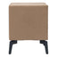 MESA AUXILIAR NOGAL BEAT MONTANA | Mesa Auxiliar para Habitación | 51 cm | 2 Cajones | Marrón | Terciopelo 100% Poliéster MDF Madera Contrachapada | Interior - 109624 - Zuo - NOGAL BEAT - Mesas