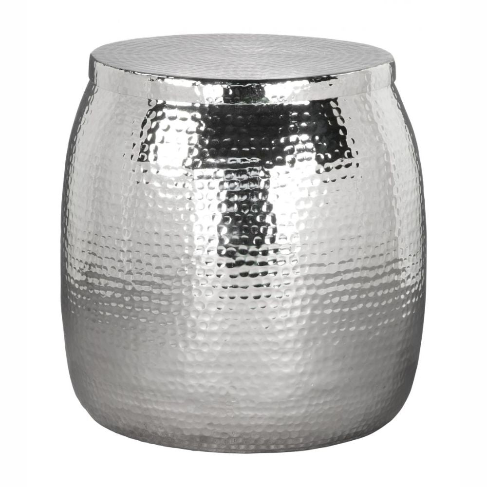 MESA AUXILIAR NOGAL BEAT SOLO | Mesa Auxiliar Ocasional Decorativa | 46 cm | Plata | Aluminio Galvanizado | Interior - 109371 - Zuo - NOGAL BEAT - Mesas