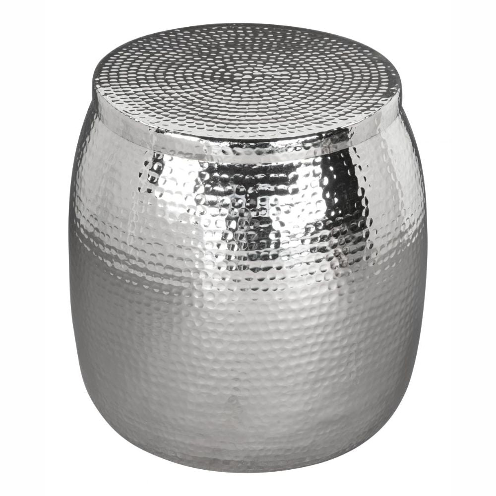 MESA AUXILIAR NOGAL BEAT SOLO | Mesa Auxiliar Ocasional Decorativa | 46 cm | Plata | Aluminio Galvanizado | Interior - 109371 - Zuo - NOGAL BEAT - Mesas