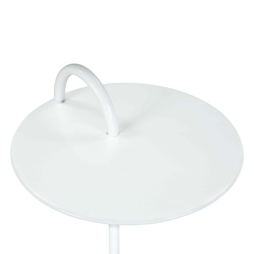 MESA AUXILIAR NOGAL BEAT WILL | Mesa Auxiliar Decorativa Ocasional | 64 cm | Base Mármol | Blanco | Hierro | Interior - 109563 - Zuo - NOGAL BEAT - Mesas