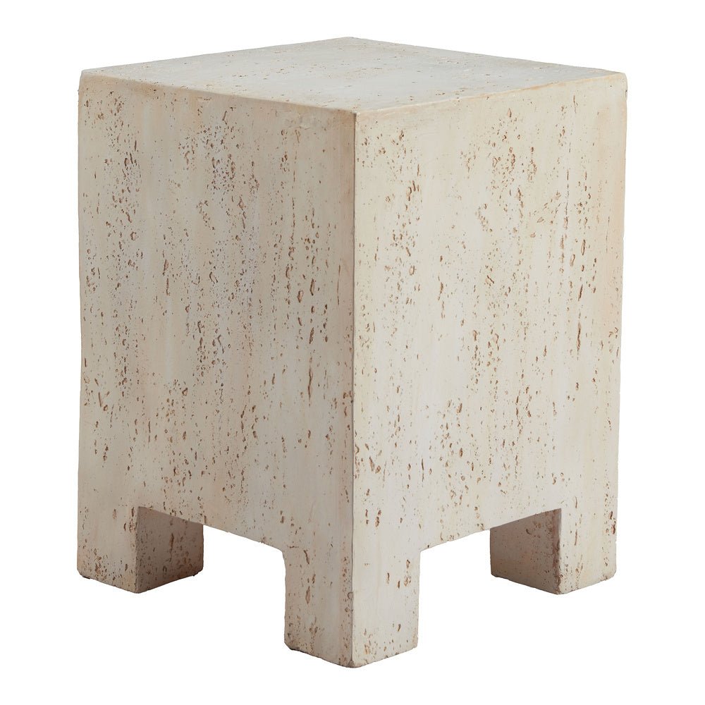Mesa Auxiliar para Área de Descanso - ZUO KITARA - Beige - Cubierta de Óxido de Magnesio Símil Piedra y Estructura de Óxido de Magnesio - 110193 - Zuo - NOGAL BEAT - Mesa Comercial Interior