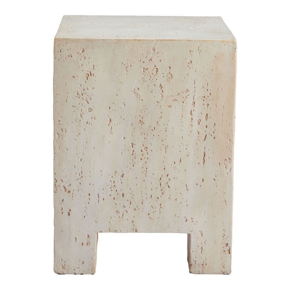 Mesa Auxiliar para Área de Descanso - ZUO KITARA - Beige - Cubierta de Óxido de Magnesio Símil Piedra y Estructura de Óxido de Magnesio - 110193 - Zuo - NOGAL BEAT - Mesa Comercial Interior