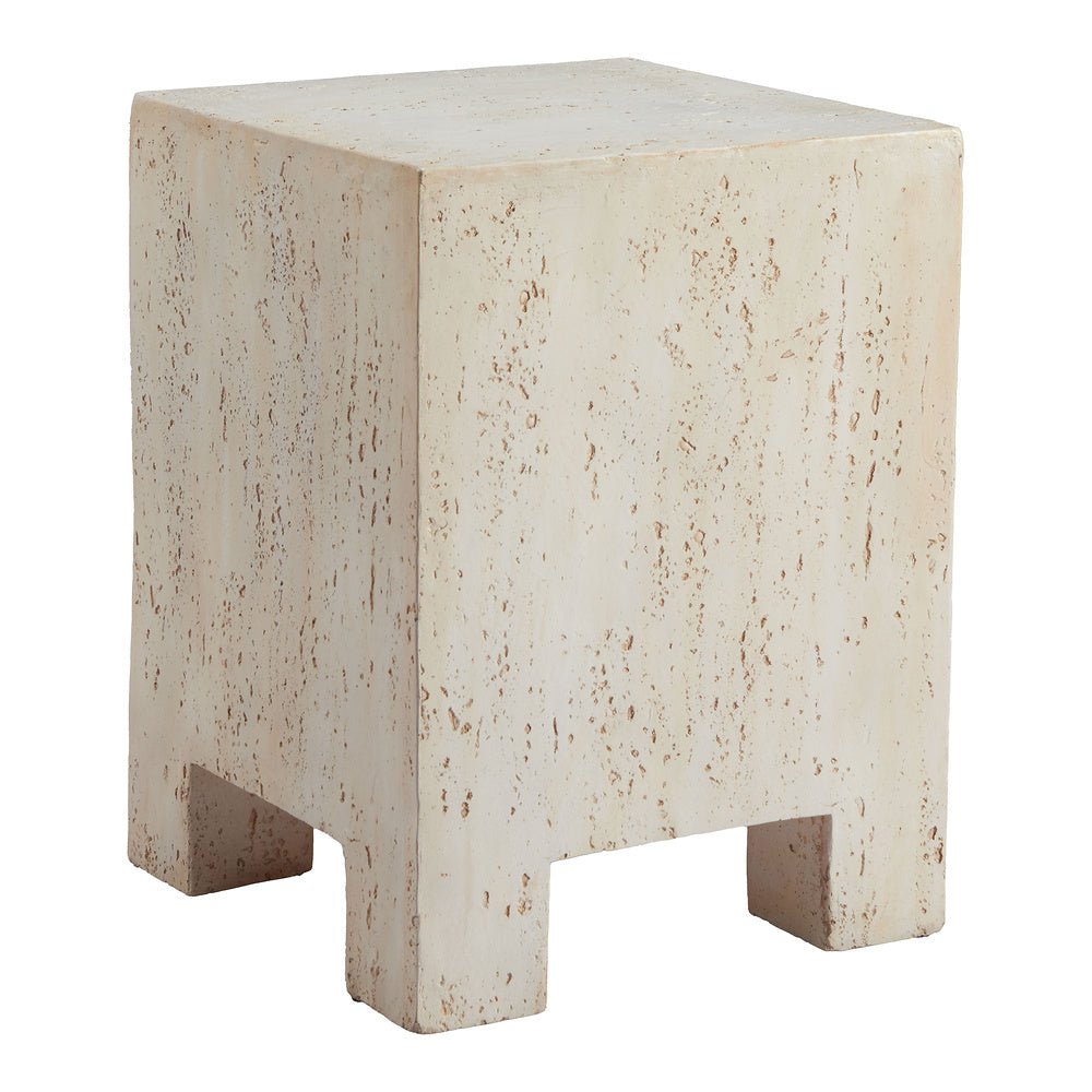Mesa Auxiliar para Área de Descanso - ZUO KITARA - Beige - Cubierta de Óxido de Magnesio Símil Piedra y Estructura de Óxido de Magnesio - 110193 - Zuo - NOGAL BEAT - Mesa Comercial Interior