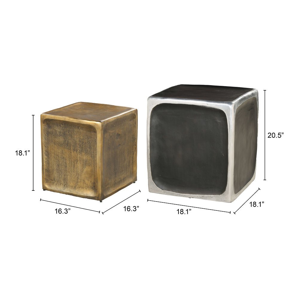 Mesa Auxiliar para Consultorio - ZUO BRICS - Multicolor - Estructura y Cubierta en Aluminio Pintado - 110155 - Zuo - NOGAL BEAT - Mesa Comercial Interior