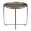 Mesa Auxiliar para Consultorio - ZUO BRONSON - Bronce - Estructura y Cubierta en Acero Pintado - 109596 - Zuo - NOGAL BEAT - Mesa Comercial Interior
