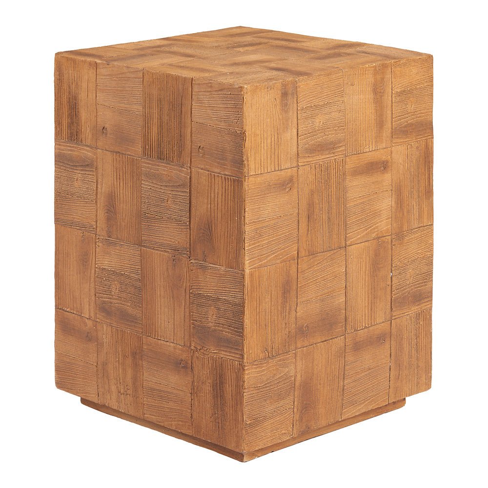 Mesa Auxiliar para Coworking - ZUO CETKA - Natural - Cubierta de Metal Símil Madera y Estructura de Metal - 110190 - Zuo - NOGAL BEAT - Mesa Comercial Interior
