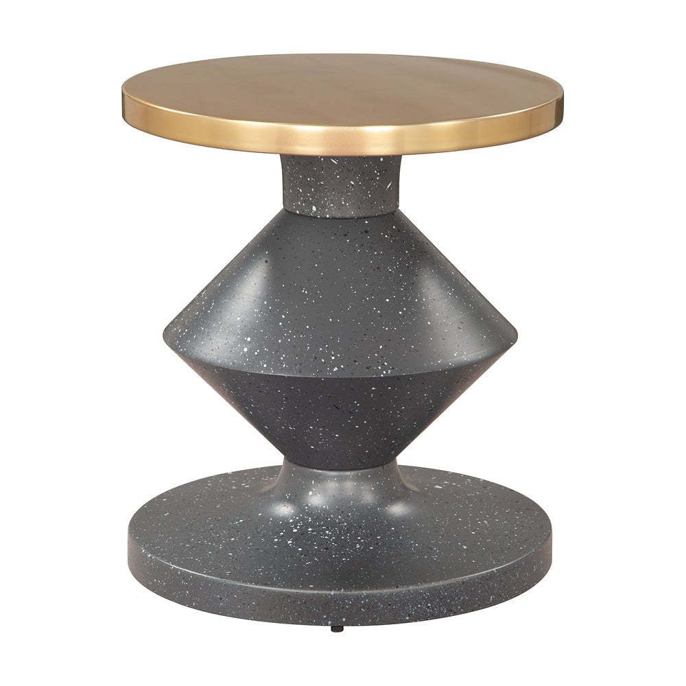 Mesa Auxiliar para Coworking - ZUO LITAR - Multicolor - Cubierta de Hierro Símil Terrazo y Estructura de Hierro Electrochapado - 110143 - Zuo - NOGAL BEAT - Mesa Comercial Interior