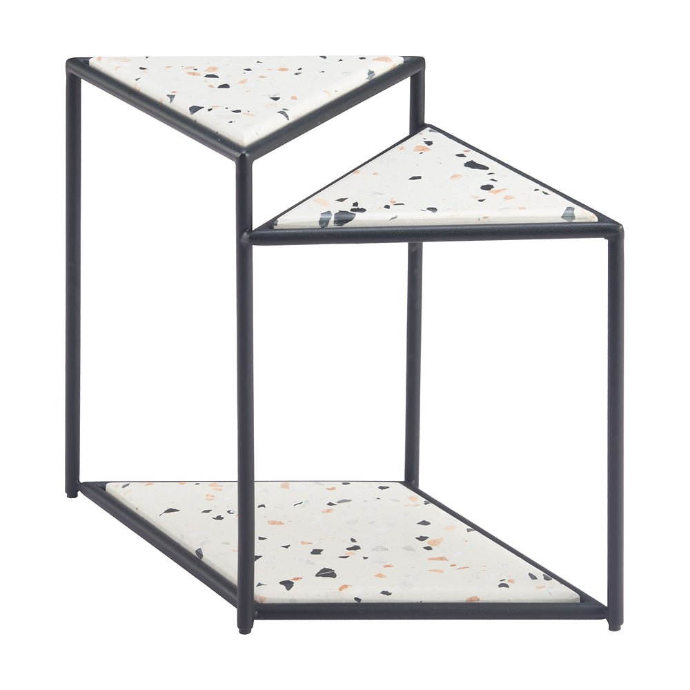 Mesa Auxiliar para Coworking - ZUO MISTE - Multicolor - Cubierta de Piedra Símil Terrazo y Estructura de Acero Sableado - 110325 - Zuo - NOGAL BEAT - Mesa Comercial Interior