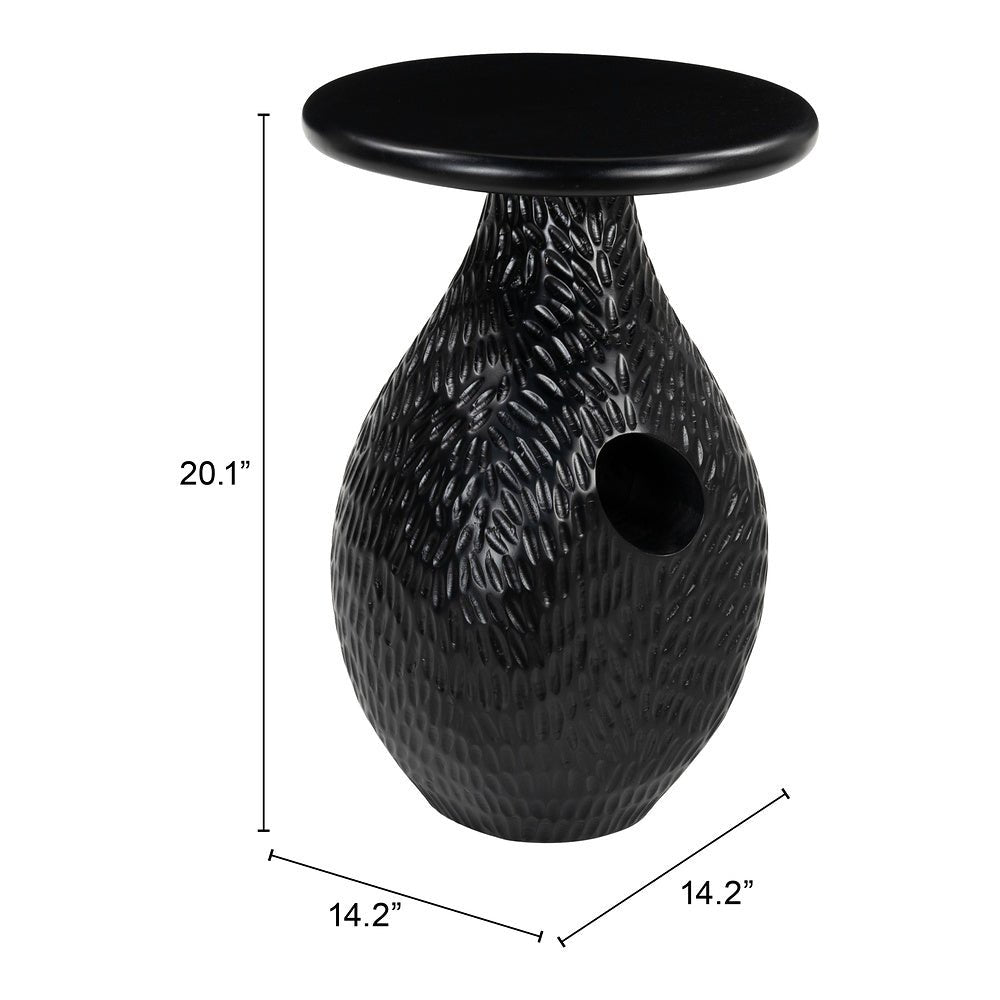 Mesa Auxiliar para Coworking - ZUO PIHO - Negro - Cubierta de Madera de Mango Pintada y Estructura de Madera de Mango - 110244 - Zuo - NOGAL BEAT - Mesa Comercial Interior