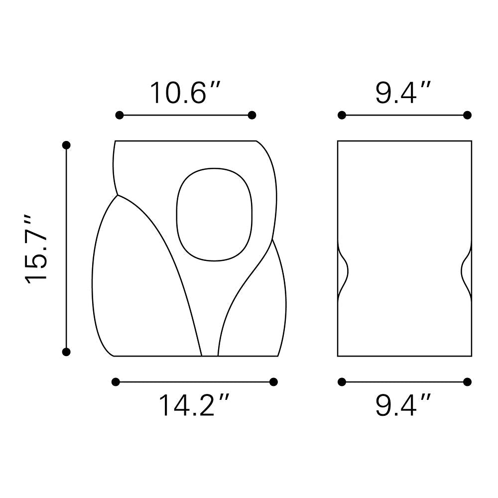 Mesa Auxiliar para Coworking - ZUO TRUNG - Negro - Cubierta de Madera de Mango Pintada y Estructura de Madera de Mango - 110245 - Zuo - NOGAL BEAT - Mesa Comercial Interior