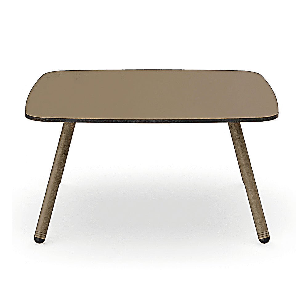 Mesa Auxiliar para Exterior - RESOL ANOU 4 PATAS - Varios Colores - Tablero HPL y Patas de Metal Pintado con Acabado Texturizado - 07067 - Resol - NOGAL BEAT - Mesa de Terraza