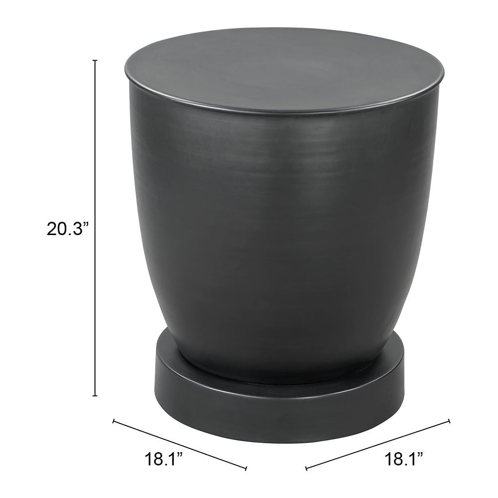 Mesa Auxiliar para Habitación de Hotel - ZUO BAKU - Negro - Estructura y Cubierta en Hierro con Recubrimiento en Polvo - 109755 - Zuo - NOGAL BEAT - Mesa Comercial Interior
