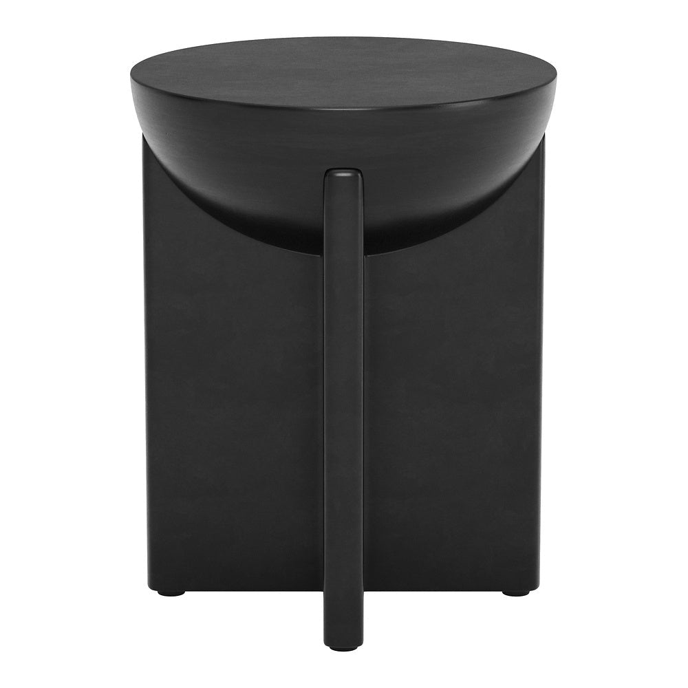 Mesa Auxiliar para Habitación de Hotel - ZUO TUME - Negro - Cubierta de Madera de Mango Pintada y Estructura de Madera de Mango - 110239 - Zuo - NOGAL BEAT - Mesa Comercial Interior