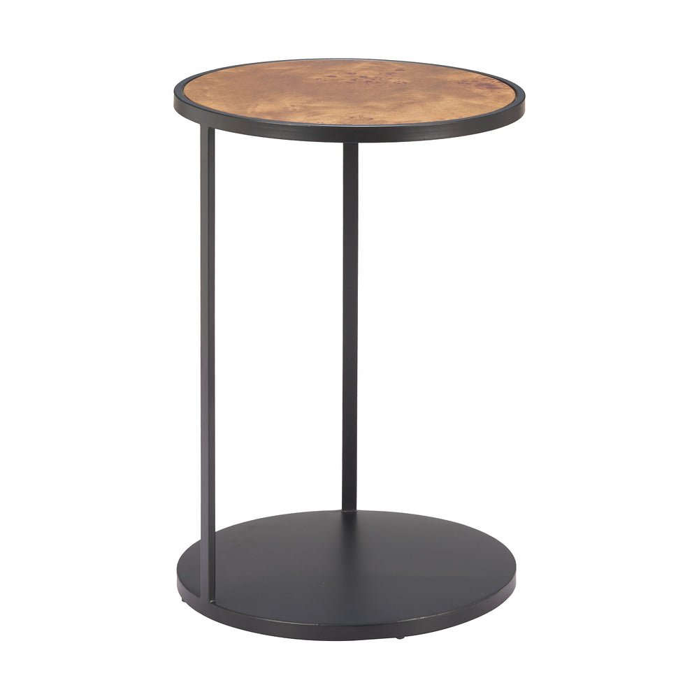 Mesa Auxiliar para Lounge - ZUO NODO - Varios Colores - Cubierta de MDF con Chapa de Raíz y Estructura de Hierro - 110753 - Zuo - NOGAL BEAT - Mesa Comercial Interior