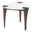Mesa Auxiliar para Recepción - ZUO BOGEY - Multicolor - Cubierta de Piedra Sinterizada Símil Mármol y Estructura de Acero con Recubrimiento en Polvo - 110347 - Zuo - NOGAL BEAT - Mesa Comercial Interior