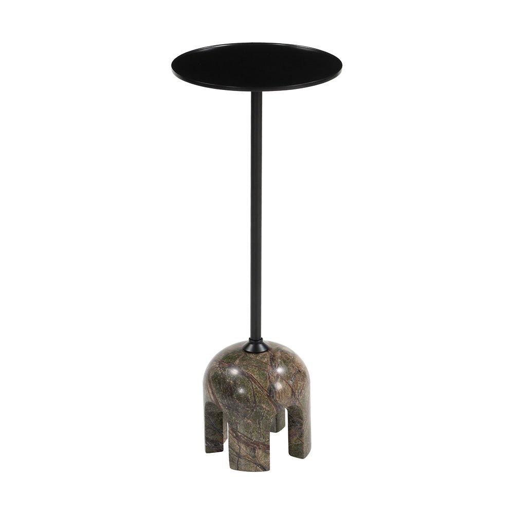 Mesa Auxiliar para Recepción - ZUO KASK - Multicolor - Cubierta de Mármol Natural y Estructura de Hierro Pintado - 110674 - Zuo - NOGAL BEAT - Mesa Comercial Interior