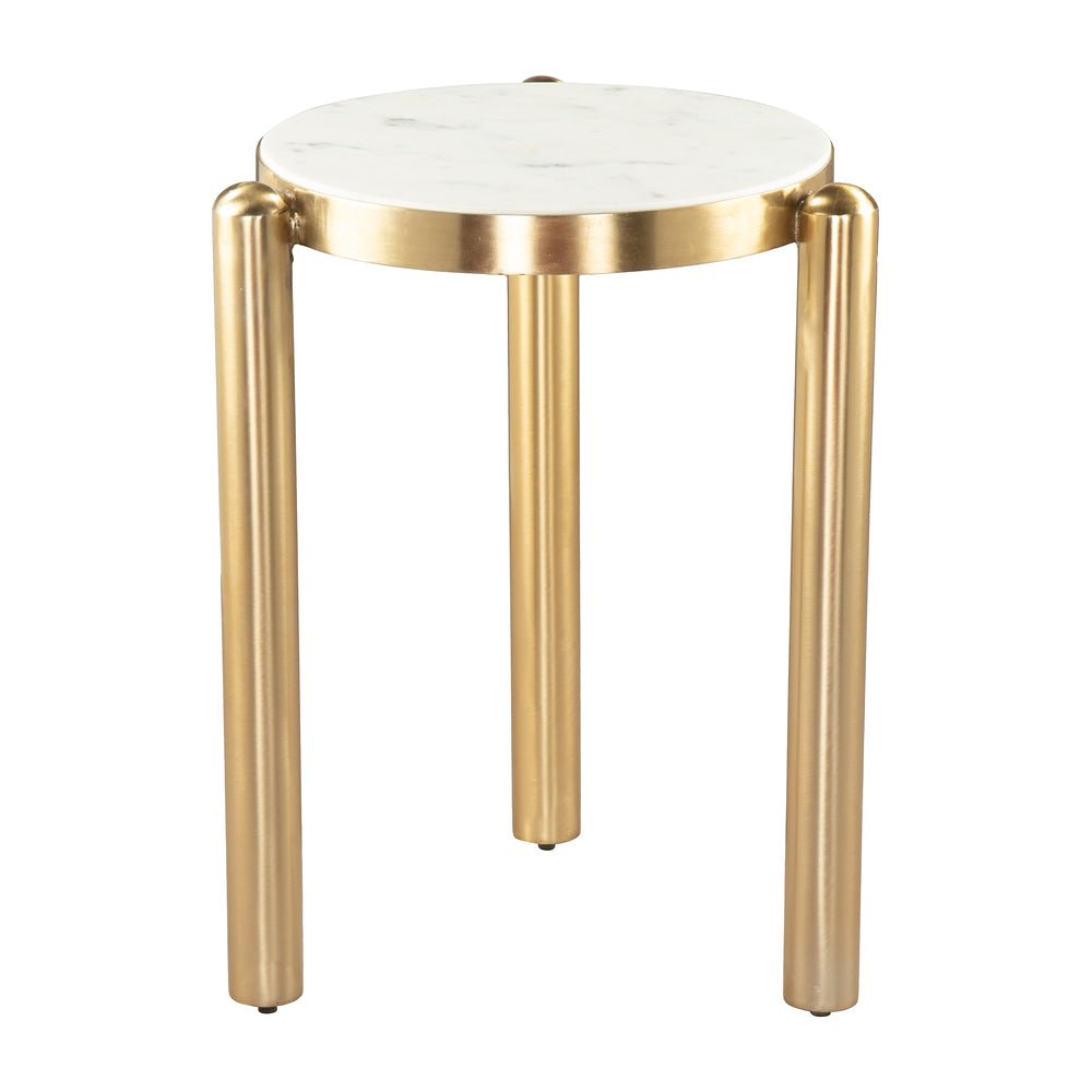 Mesa Auxiliar para Recepción - ZUO NOAN - Varios Colores - Cubierta de Mármol y Estructura de Hierro Electrochapado - 110954 - Zuo - NOGAL BEAT - Mesa Comercial Interior