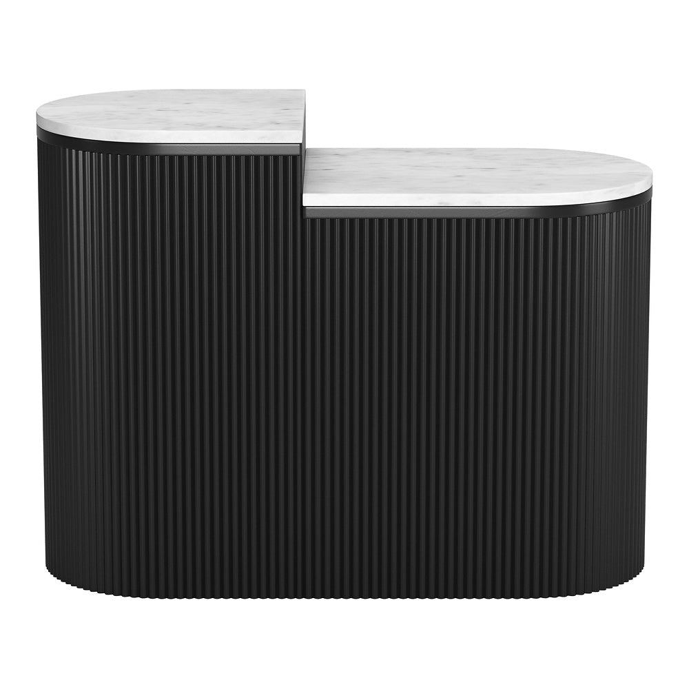 Mesa Auxiliar para Recepción - ZUO ORMARA - Varios Colores - Cubierta de Mármol Natural y Estructura de Madera de Mango - 109919 - Zuo - NOGAL BEAT - Mesa Comercial Interior