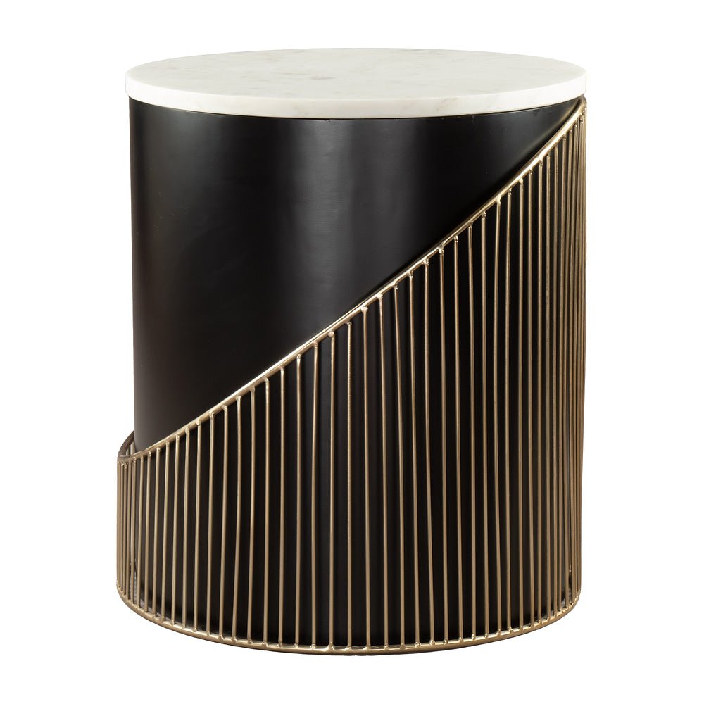 Mesa Auxiliar para Recepción - ZUO TOVA - Multicolor - Cubierta de Mármol y Estructura de Hierro con Recubrimiento en Polvo - 110950 - Zuo - NOGAL BEAT - Mesa Comercial Interior