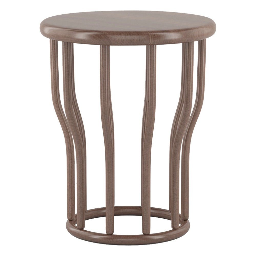 Mesa Auxiliar para Restaurante - GEBESA GRC LEWIS - Ø 40 cm - Base de Madera Sólida - GGRL555161618 - GEBESA - NOGAL BEAT - Mesa Comercial Interior