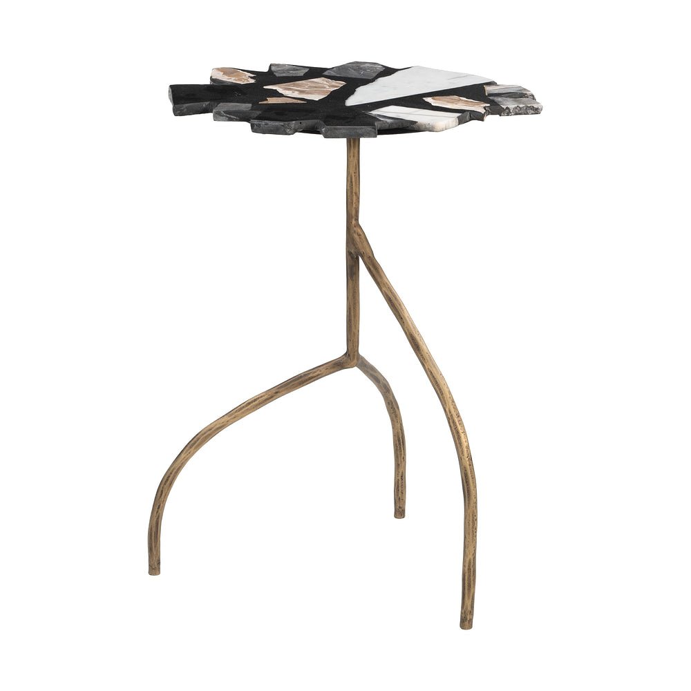 Mesa Auxiliar para Sala de Espera - ZUO BAIA - Multicolor - Cubierta de Terrazo y Estructura de Hierro Forjado - 110603 - Zuo - NOGAL BEAT - Mesa Comercial Interior