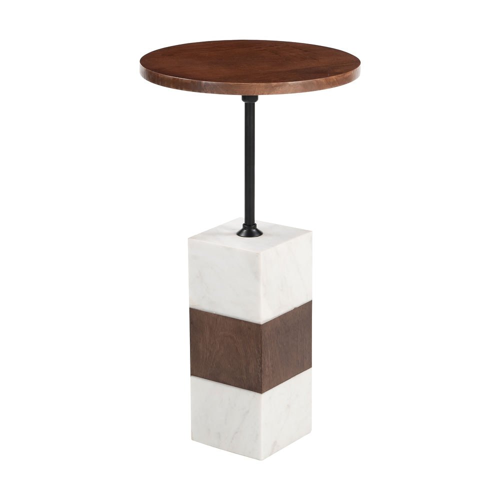 Mesa Auxiliar para Sala de Espera - ZUO STUK - Varios Colores - Cubierta de Mármol Natural y Estructura de Hierro - 110673 - Zuo - NOGAL BEAT - Mesa Comercial Interior