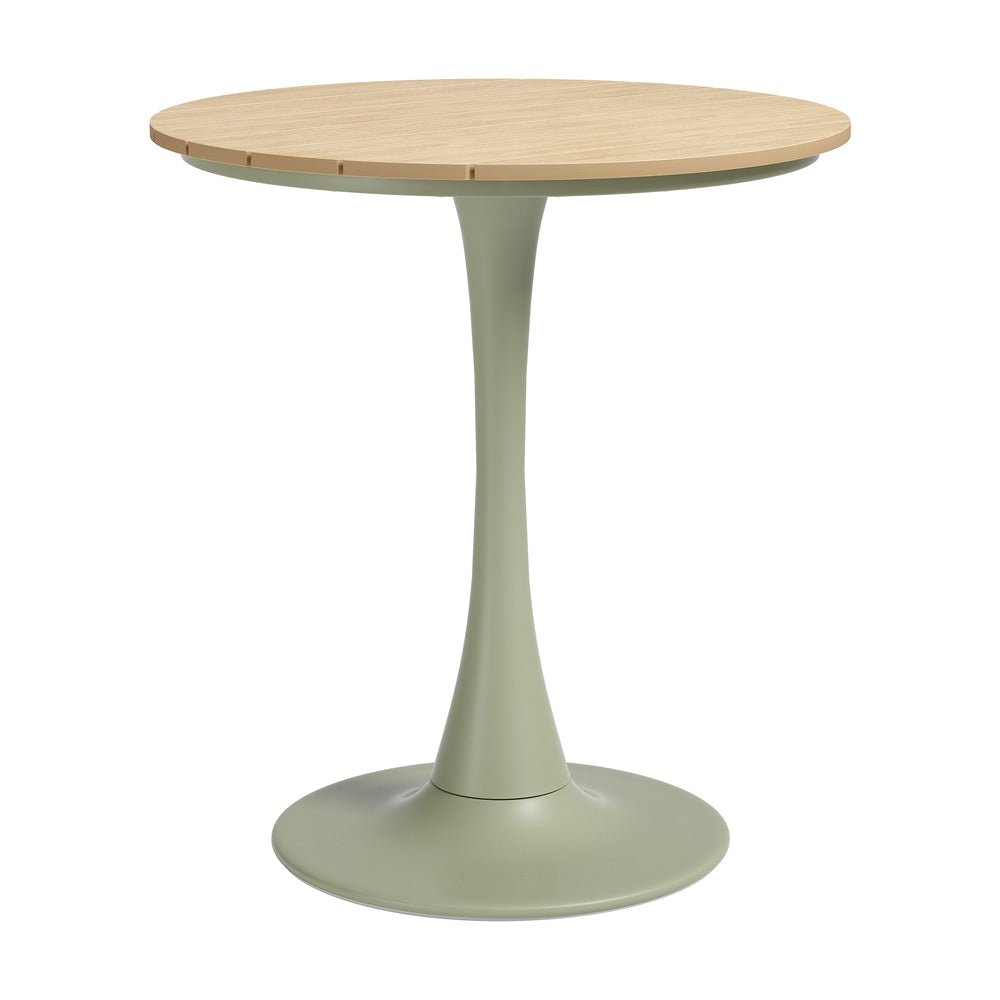 Mesa Bistró de Terraza para Spa - ZUO OSWEGO - Verde - Cubierta de Compuesto de Madera y Plástico y Estructura de Acero con Recubrimiento en Polvo - 704315 - Zuo - NOGAL BEAT - Mesa de Terraza